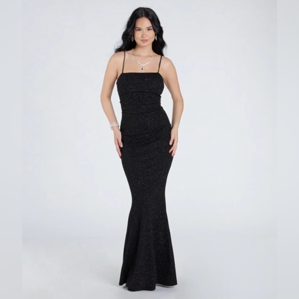 Windsor Black Glitter Bodycon Maxi Dress